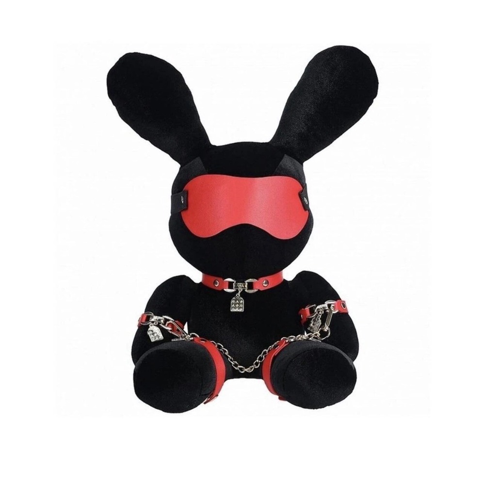Rabbit Bondage Velvet Plush – Stylish & Kinky Collectible Black And Red Plush